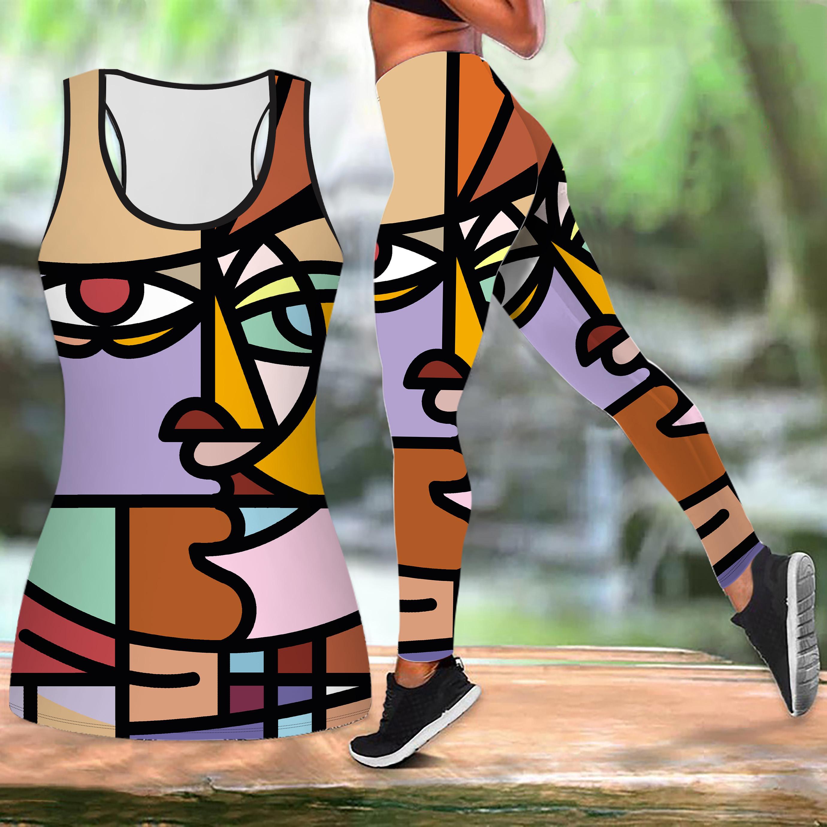 

Женские линии принт йога костюм для женщин модные леггинсы для тренировок фитнес спорт повседневный комплект для йоги спортивный костюм 8XL коричневый