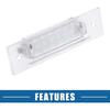 Car 6500K White LED License Plate Light Assembly No.9646316200101C 3528SMD for Porsche Boxster 986 99-04 for Porsche 964 993 ABS Clear (Set of 2)