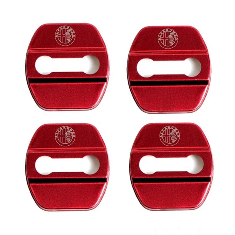 4 Stück Auto Türschloss Schutzabdeckung Aufkleber für Alfa Romeo Logo Sportiva Giulia Giulietta 159 156 MITO Stelvio 147 Zubehör