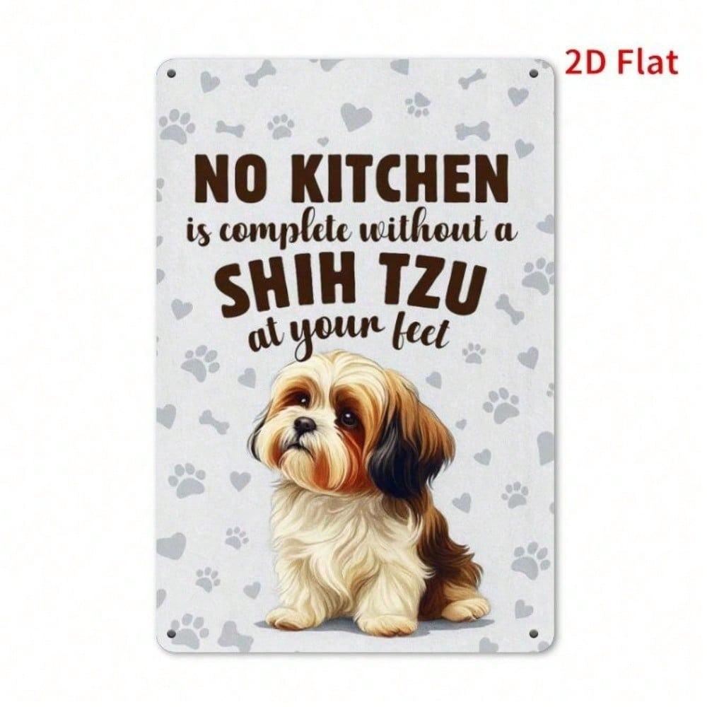 Vintage Shih Tzu Metal Sign Funny Pet Wall Art Home Cafe Garage Decor