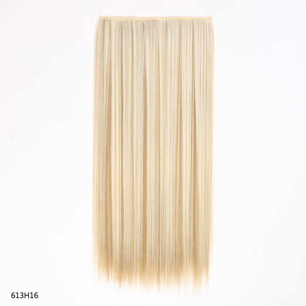 Synthetic Hair Extension Clip Ins One Piece With 5clips Long Straight Hair Brown Blonde Color For Women Daily Use