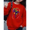 Kids Unisex Crewneck Sweatshirt, Vibrant Multicolor Abstract Brushstroke Flower Art Print Soft Fleece Pullover For Kids Over 4 Years Old