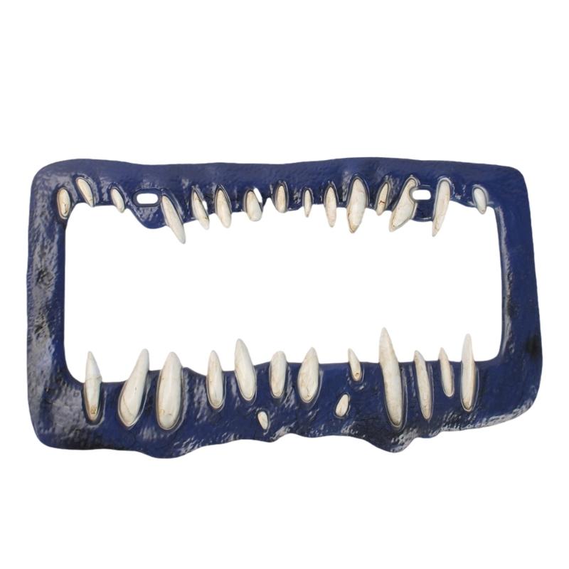 

Spooky Teeth License Plate Covers Unique Anime Styles Personalizes Car Decoration Vehicle Accessories for Vehicles синій