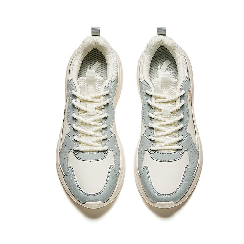 Anta Simple Comfortable Non-Slip Wear-Resistant Low-Top Casual Shoes Women Sneakers Light-Gray 922438808-6