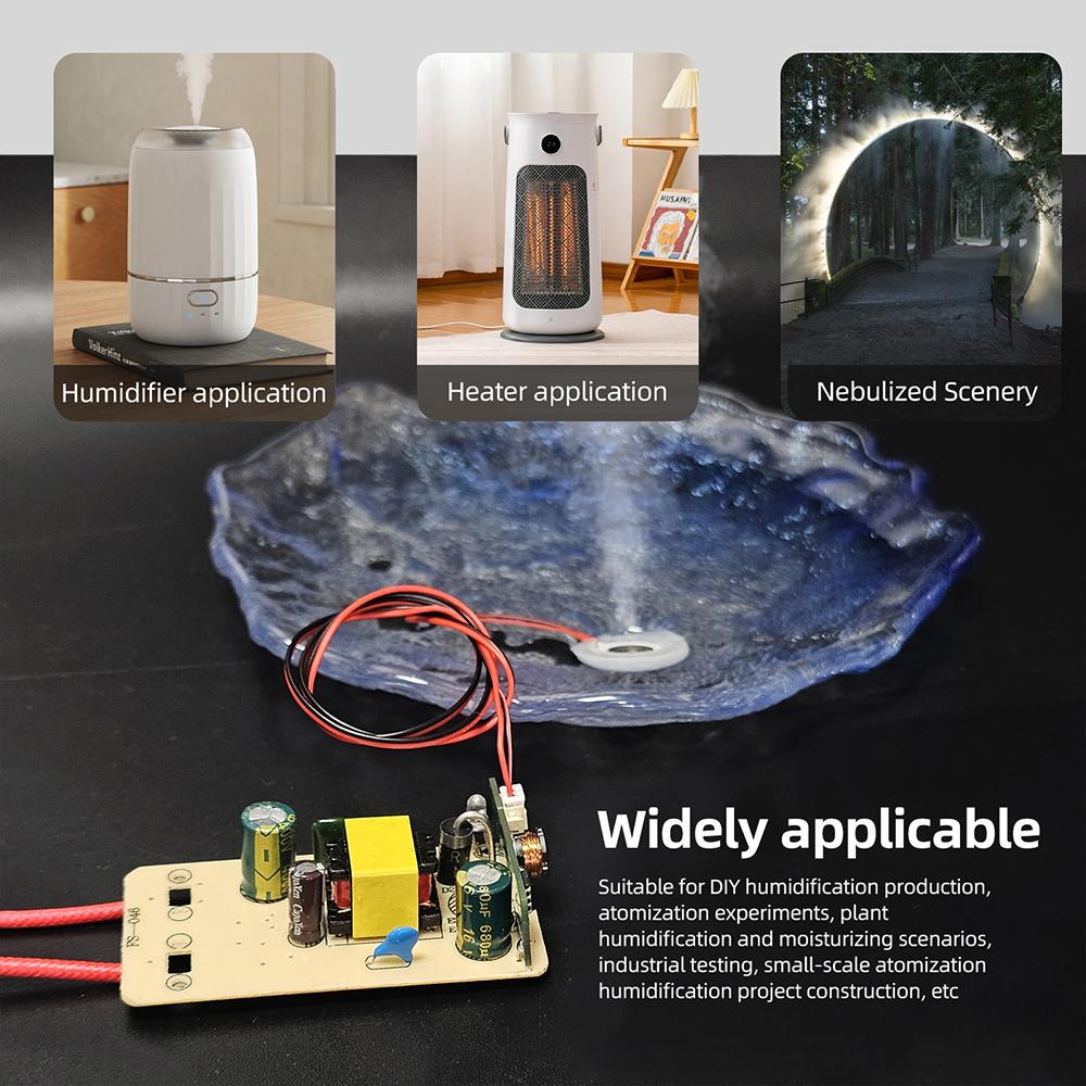 AC 100-240V Atomizer Module High Pressure Humidifier DIY 108KHZ Wide Voltage Single Spray for Plants Hydration Experiment