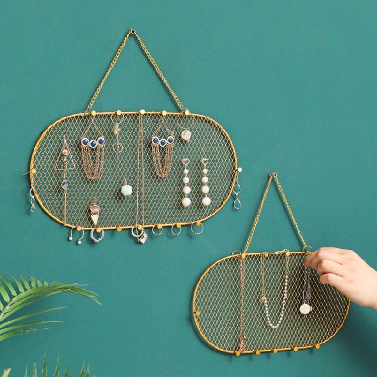 Hanging Earring Holder Wall Mounted Jewelry Organizer Earring Holder Grid Shape Display Earring Organizer