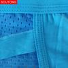 Men's Low-Rise Sexy Breathable Modal Mesh Briefs - Red, Large Size