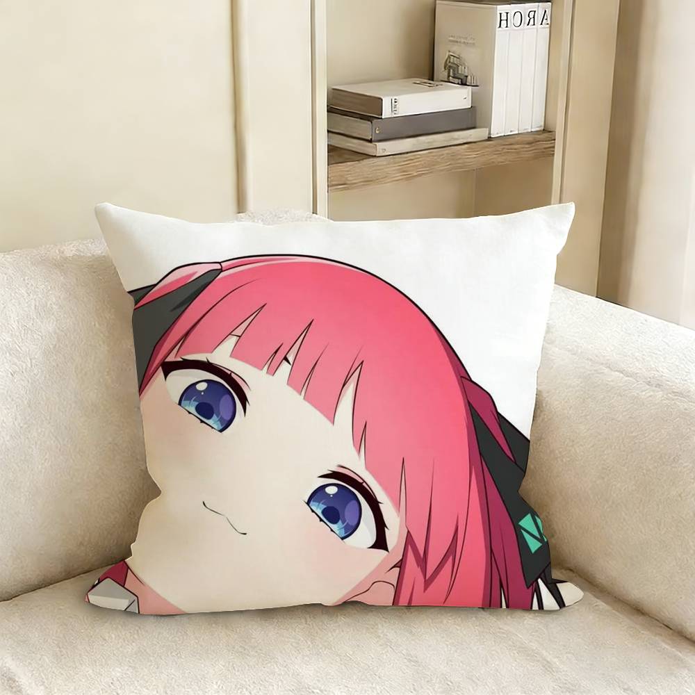 NNino NNakano Anime Various Sizes Square Pillow Case For Car Home Bedchamber Decor