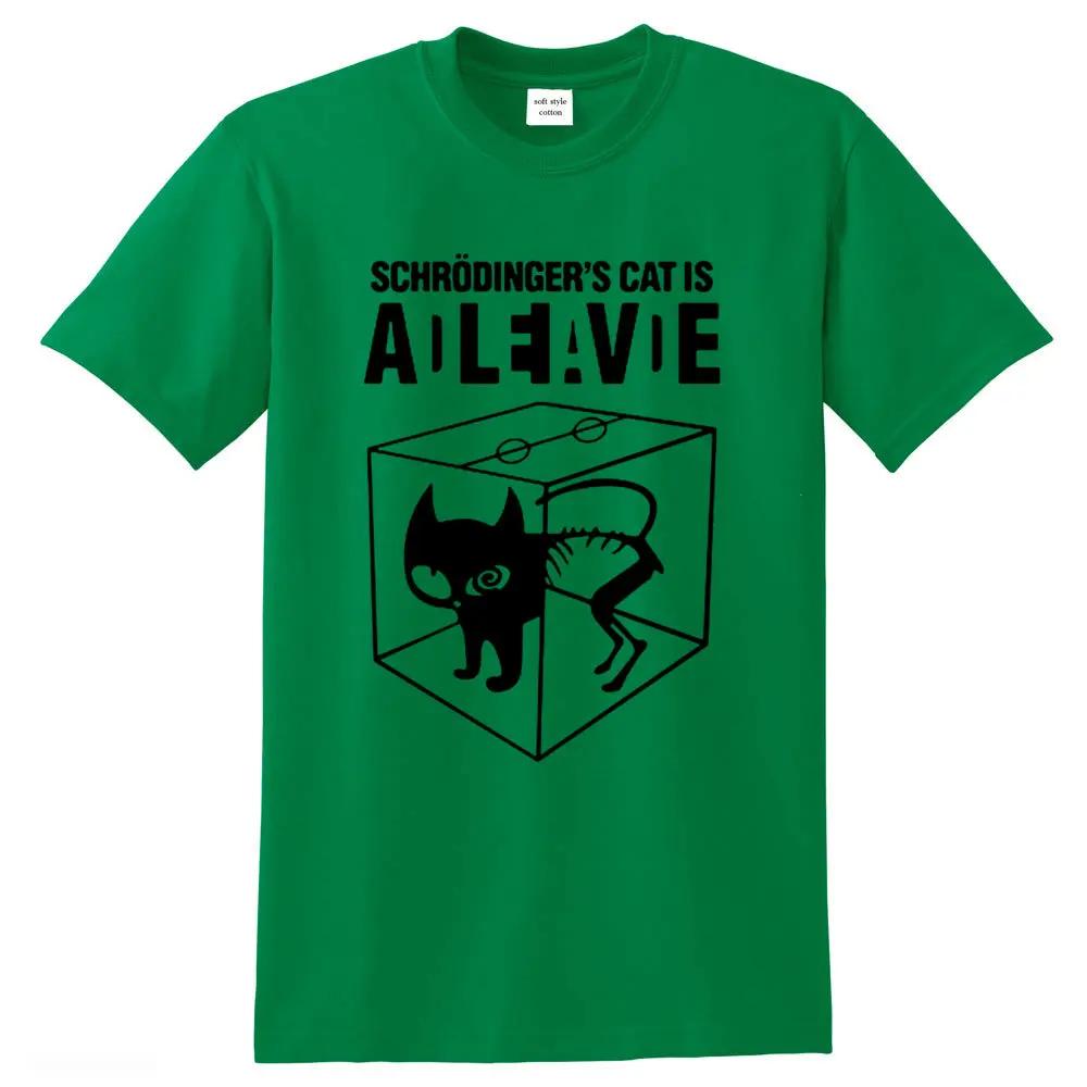 Men's T-shirt Top Quality Cotton Schrodinger's Cat Print Men T Shirt Crew Neck Casual The Big Bang Theory Mens Tshirt Geometric