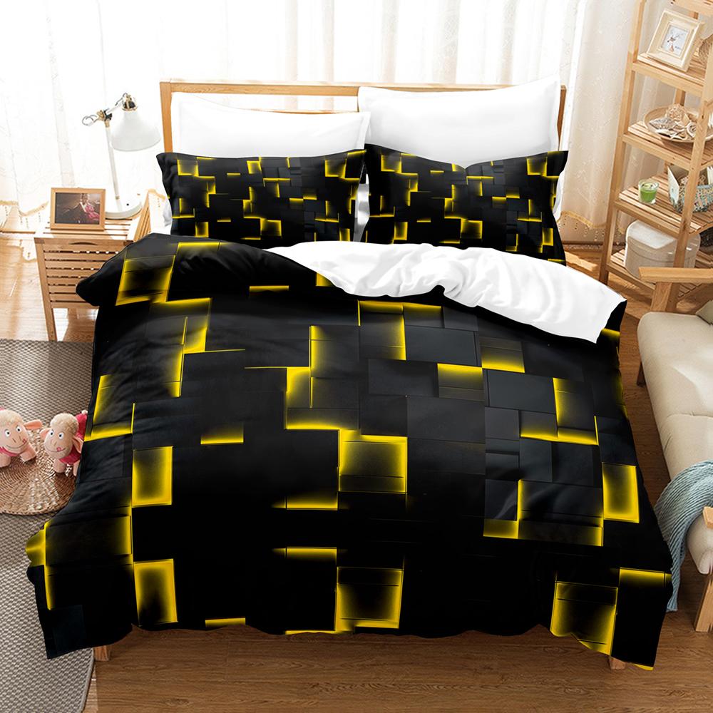 Plaid Bedding Sets 3D Printed Geometry 3pcs Single Twin Queen King Size Checkered Bedspread Teen Adult Cool Gift Room Decor