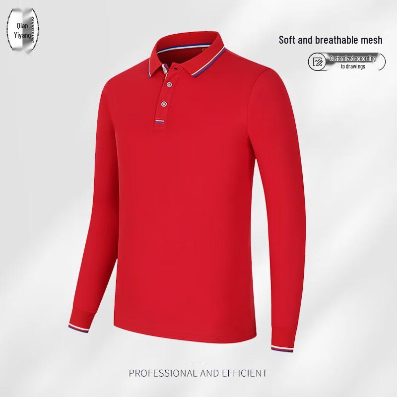 Customizable Long-Sleeve Polo Shirt 4XL