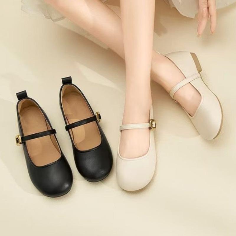 With Skirt Single Shoes Women's New Autumn Flat Bottom Soft Sole Not Tired Feet Beautiful Versatile Mary Jane Shoes
