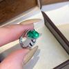 New Vintage 100% Pure 925 Sterling Silver Earrings Pave Aaa Zircon Emerald Zebra Line Ear Stud For Women Luxury Fine Jewelry