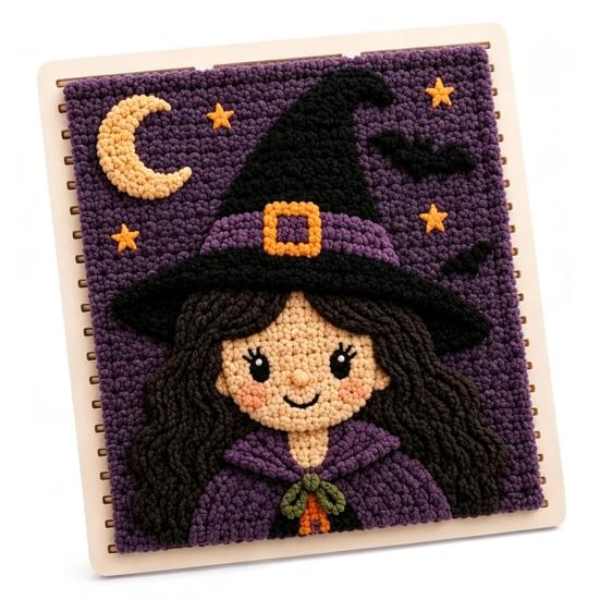 Yarn Art Decor Projects DIY Fabric Weaving Painting Kit, Halloween Christmas Crochet Kit for Decoration, Beginner Handmade Craft Project Set Holiday