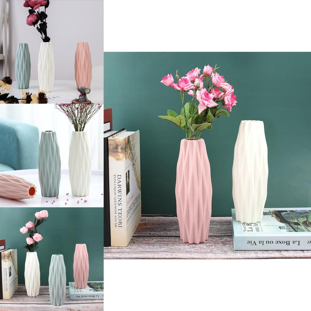 Elegant vit imitationskeramisk blomvas för chic heminredning