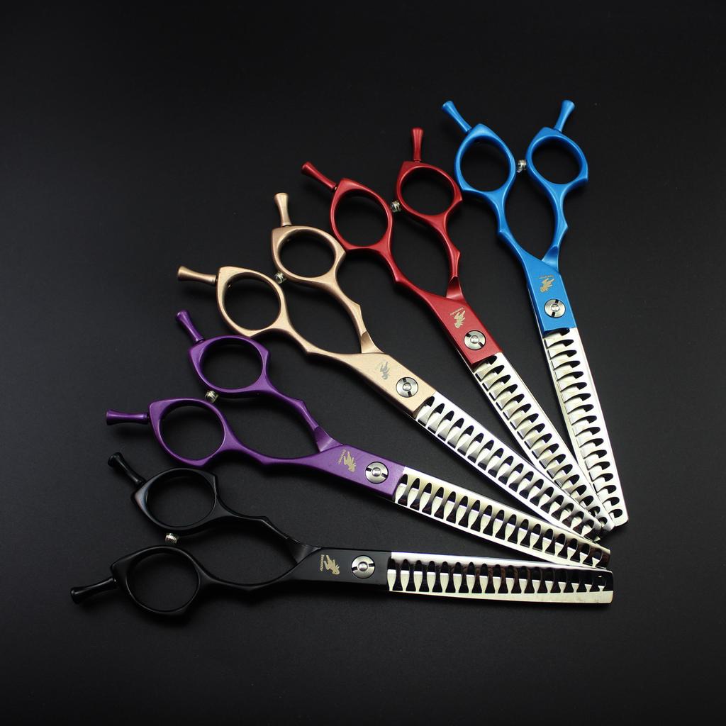 6,5 polegadas, alta qualidade, tesoura para beleza de dentes de pet, tesoura de beleza colorida, tesoura fina, tesoura de espinha de peixe