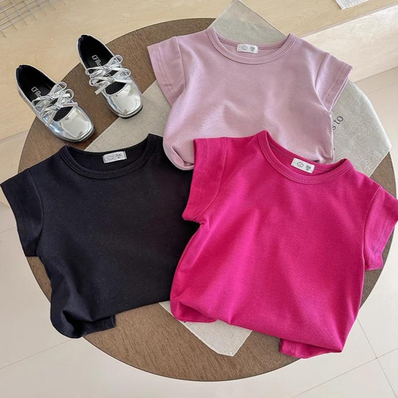 Summer Girls T-shirt Light and Thin Stripe Short Sleeved Shirt for Boys Slimming Casual Top for Children's Clothing
