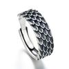 Retro Reverse Scale Ring for Men, Chinese Style and Trendy Scales, Fashionable Dragon Scale Open Finger