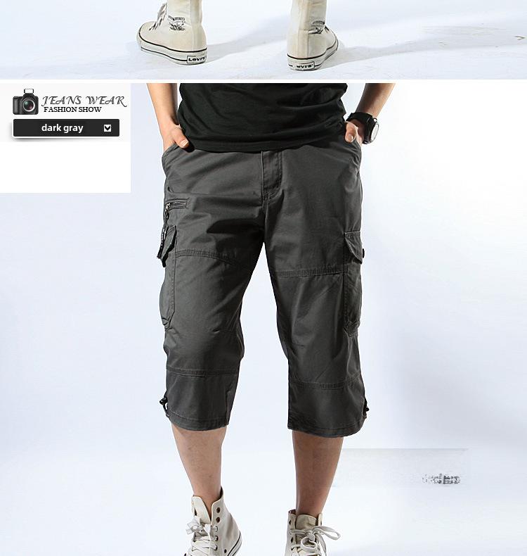 Herren Sommer Baumwoll-Overall mit lockerer Passform, mehreren Taschen und mittellangen Shorts für die Freizeit im Freien