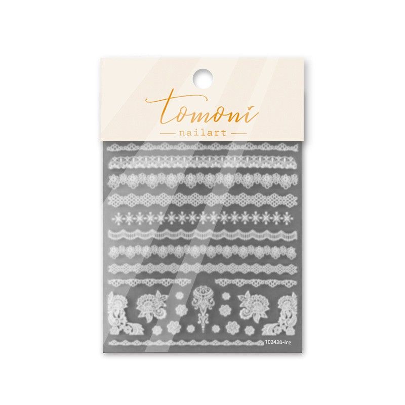 

Best Selling Black and White Transparent Color Lace Lace Nail Sticker Tomoni Embossed Nail Sticker Japanese Style Nail Ornament