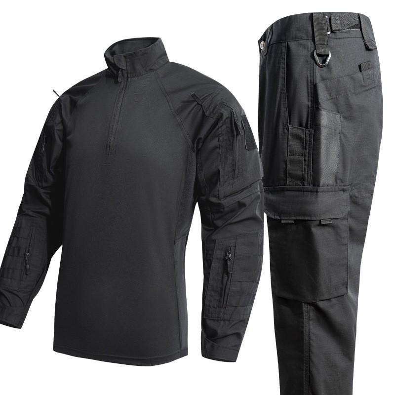 Herren Taktisches Trainings Camo Uniform Set Outdoor Jagd Trekking Schnelltrocknend Atmungsaktiv Kampfstil Hemd Hose