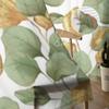 Green And Gold Leaves Sheer Curtains For Living Room Window Transparent Voile Tulle Curtain Bedroom Drapes Home Decor