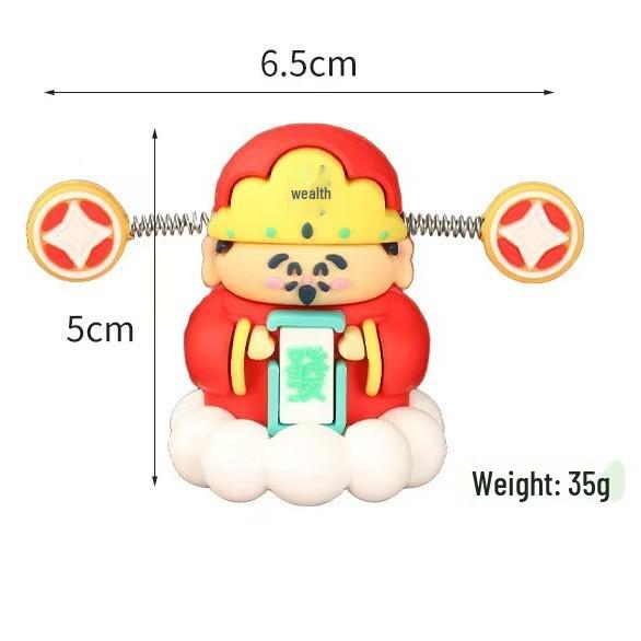 

God of Wealth Cute Cartoon Car Ornament for Rearview Mirror