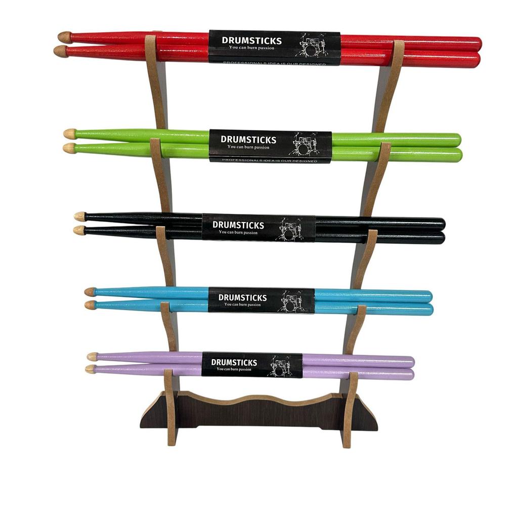 Soporte de Exhibición de Baquetas de Madera de Múltiples Capas para Instrumentos Musicales