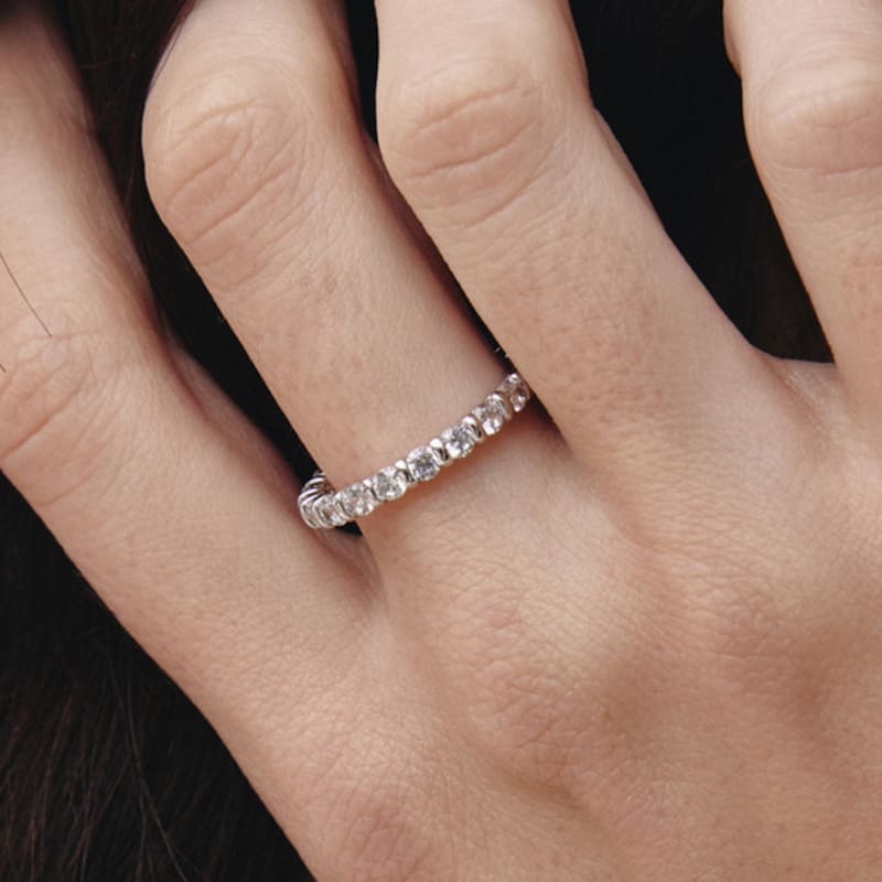 Hyeres-lor Essence Silver (W) Modern Tennis Ring 2.5mm White HL4R42408W9