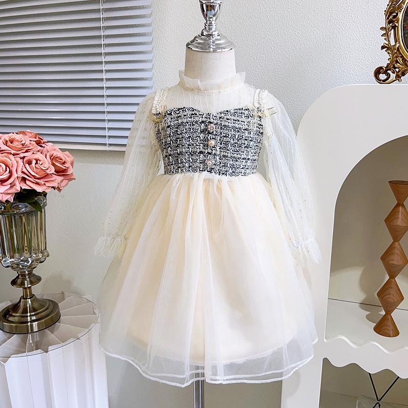 Осеннее сетчатое платье принцессы для девочек - Стиль AQ052 Size 120