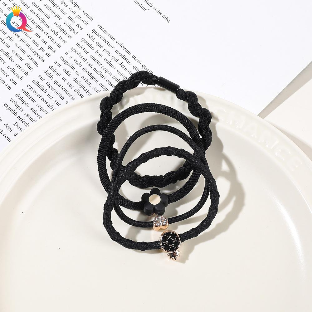 

4 шт. Эластичные резинки для волос для женщин, девочек, детей, скранчи, аксессуары, резинка для волос, веревка, головной убор, держатель для хвостика 5.5 cm