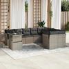 VidaXL Garden Lounge Set with Cushions 10 Pcs Light Grey Wicker 3266852