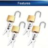 2/4pcs Brass Padlock, Keyed Different, 20mm Wide Brushed Finish Short Harden Shackle, Waterproof Rust-Proof Door Lock Short Beam