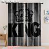 2pcs   Spring Summer Curtains King Crown Word Art Digital Print Drapes Versatile Polyester Decorations For Home Ldeal for Living