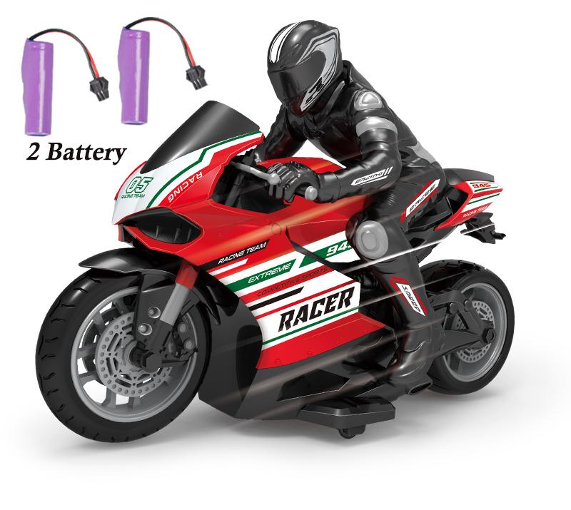 1:10 Electric Stunt Motorcycle High Speed Racing Car 4 Channels Remote Control Off-Road Model Boys Toy for Children's Gifts