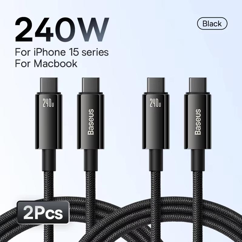 Baseus tungsten gold series fast charging data cable is suitable for Huawei Xiaomi vivo mobile phone Type-C to Type-C 240W