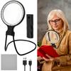 2 In 1 Hands Free Magnifying Glass With 30 Led Lights Portable Handheld & Neck Wear Magnifier For Reading Sewing Handicraft