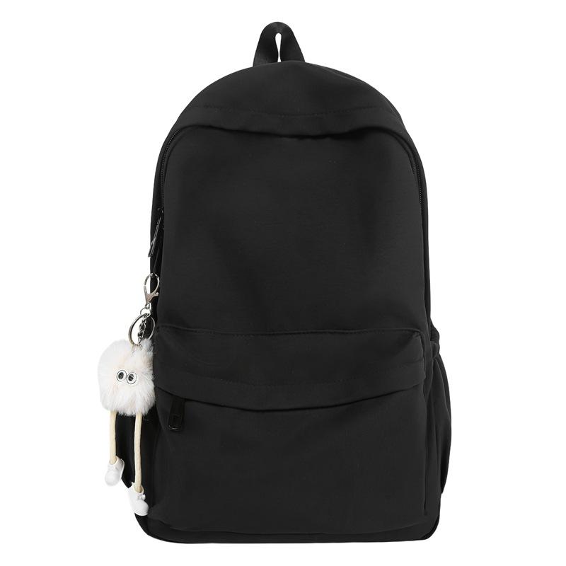 Schoolbag Schoolbag Junior High School Girls High Value Simple Versatile Solid Color College Student Backpack Female Ins High School Backpack