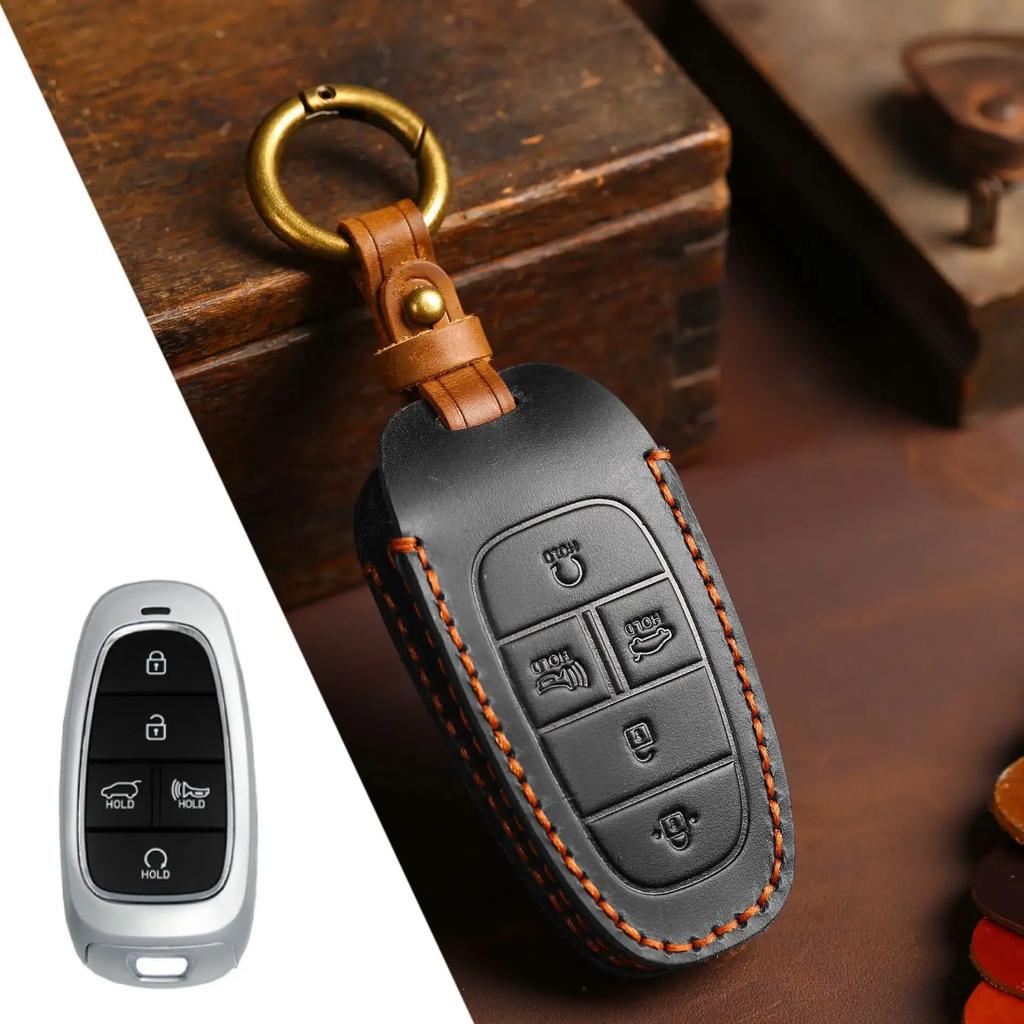 Sleuteletui Sleutelhangerhouder Leer Accessoires voor Hyundai Tucson Staria Sonata Hybride Nexo Nx4 Grand Santa Fe Tas