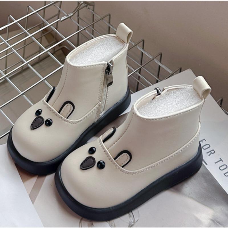 Warm Girl Boot Cute Cartoon Princess Girl Shoes Versatile Trendy Ankle Boot Anti Slip Short Boots Flat Bottomed Child Shoe Botas