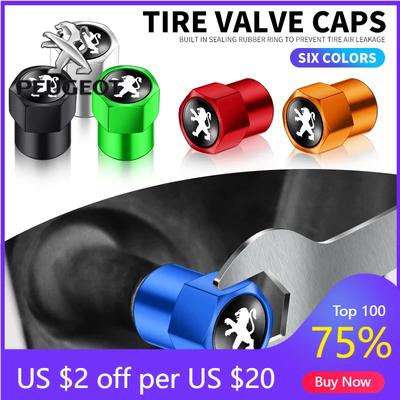 2026 Hot Car Sticker New Metal Hexagonal Car Wheel Tire Valve Ventil Caps For Peugeot 206 207 307 3008 2008 308 407 408 508 301