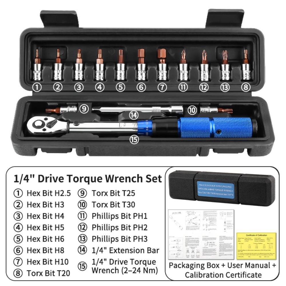 Double-direction Ratchet Bicycle Automotive Tool Ratchet Torque Wrench Set  Cycling Accessories