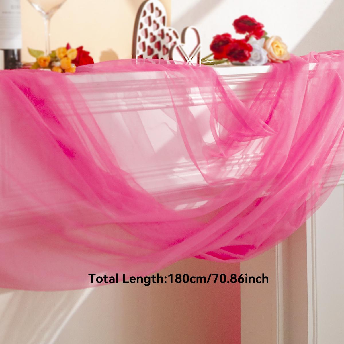 

Hot Pink Sheer Tulle Table Runner Chiffon Table Cloth for Valentine s Day Wedding Romantic Dinner Party Home & Table Decor Gifts