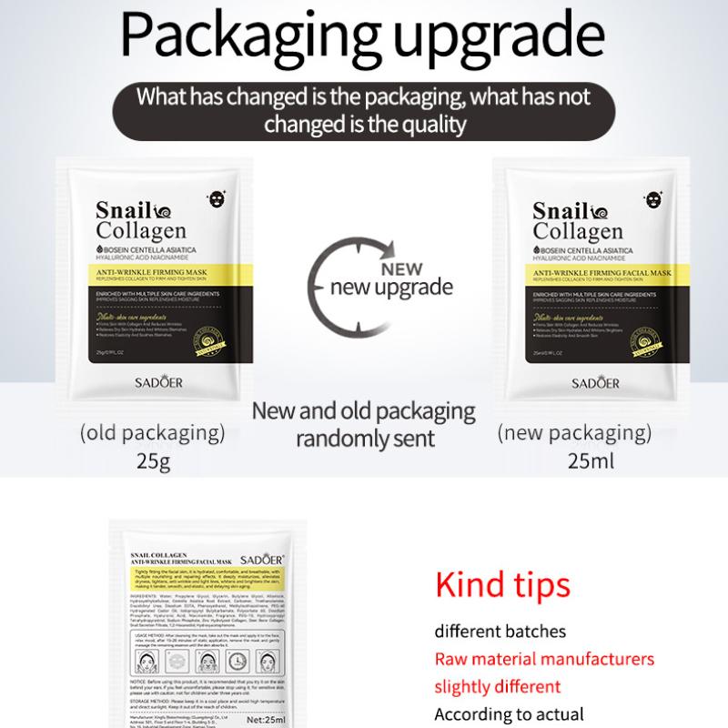 Snail Mask SADOER Collagen Anti-Wrinkle Firming Fine Skin Mask
