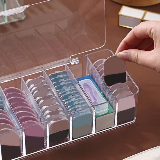 Contact Lenses Storage Box Transparent Design 12 Compartments Large Capacity Dustproof