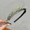 Thin Crystal Teeth Headband Sweet Face Wash Hair Hoop Vintage Rhinestones Antislip Hairband  Lady