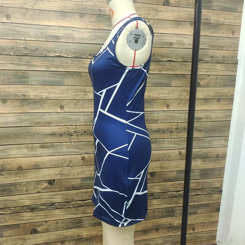 Damen Neckholder-Kleid, Temperament, bedruckt, sexy, würziges, schlankes Kleid