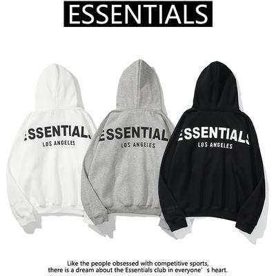 Evropská a americká street trendová značka ESSENTIALS reflexní svetr s nápisem pánská a dámská párová fleecová mikina bunda trend