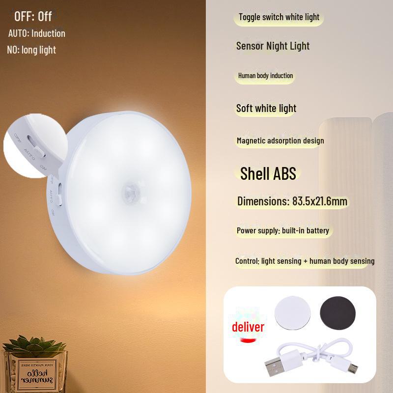 Modern LED Motion Sensor Rechargeable Night Light for Dorms and Closets
