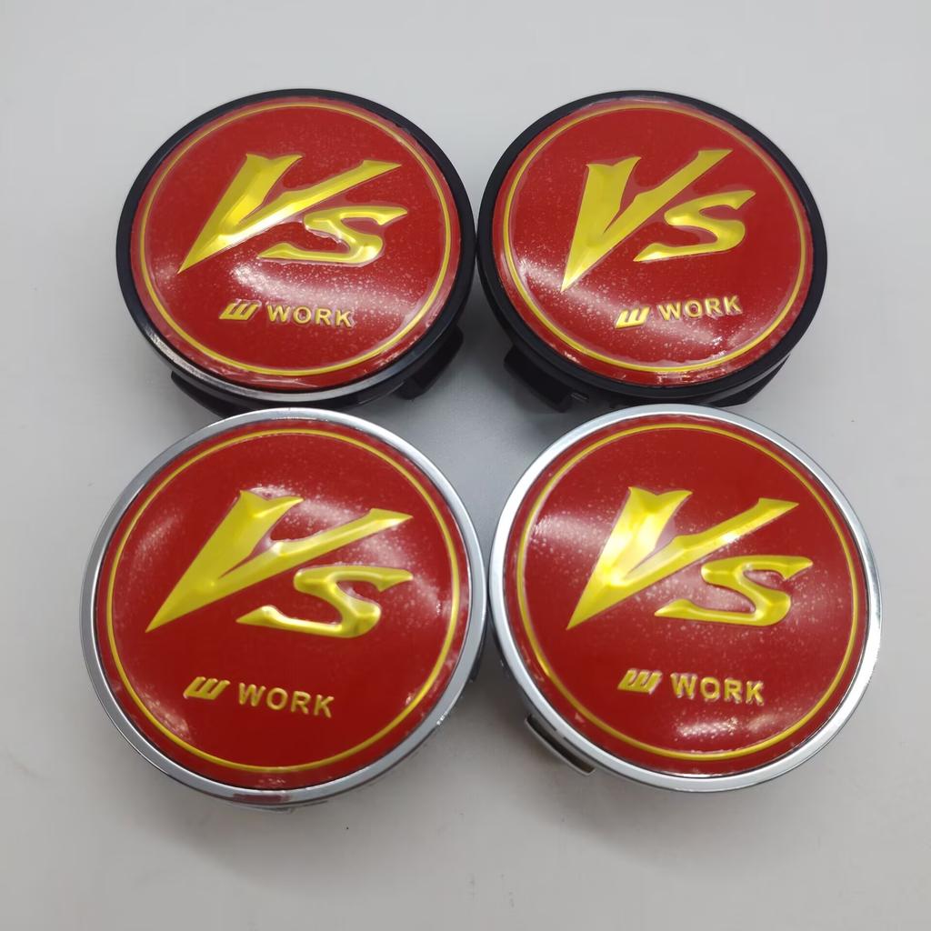 4pcs 62MM VS W Work Emotion Wheel Center Cap Hubs Car Styling Dust Rims Cover Emblem Badge for Car Tire Accessories